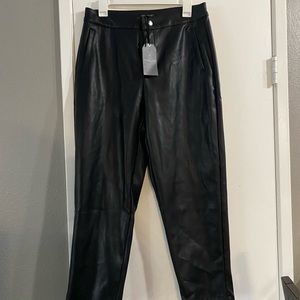 Pleather baggy cropped trousers